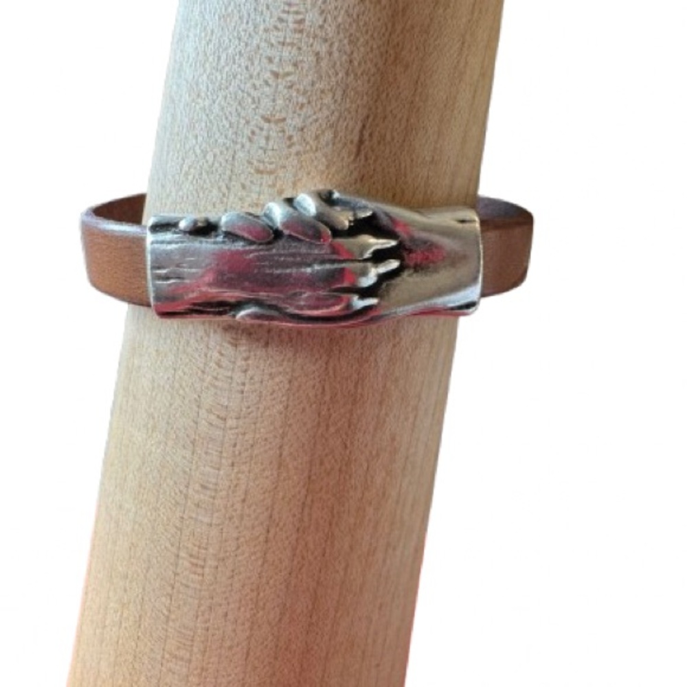 Hand and Paw Project flat leather bracelet